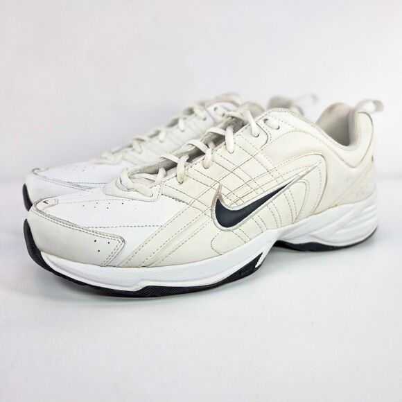 Nike T-Lite VIII White Black Leather Trainers 386766-141 Men’s 12